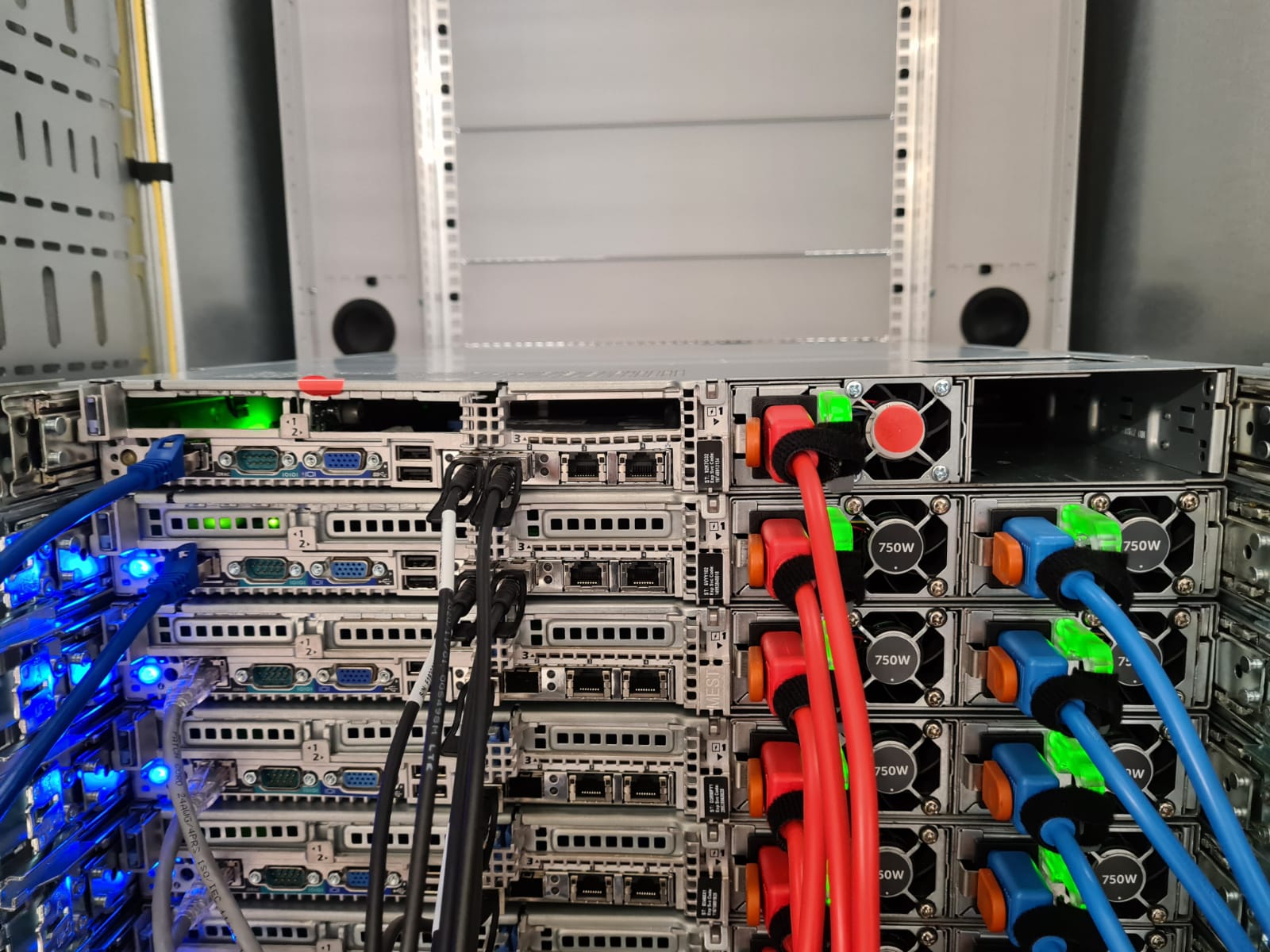 Back Photo of part of Privex's server rack in Amsterdam, Netherlands - 27 July 2021
